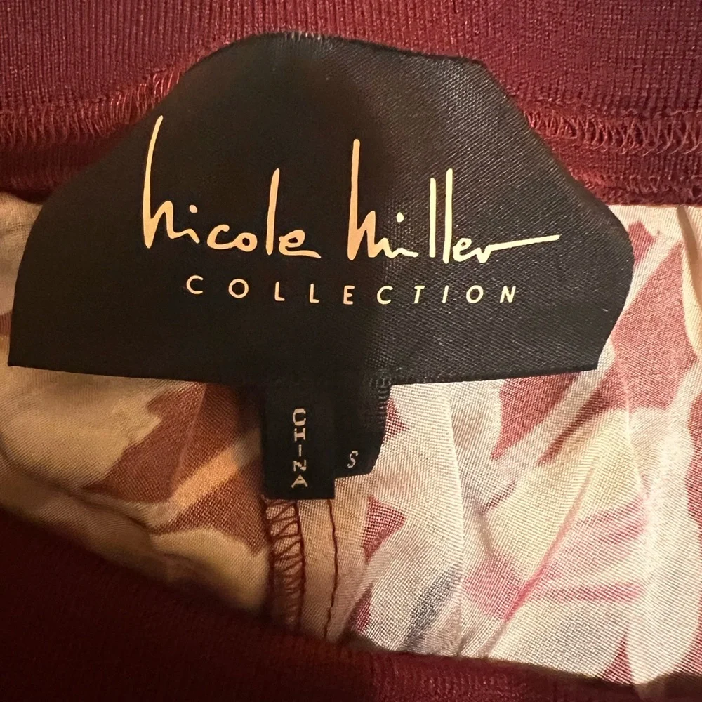 NICOLE MILLER VENUS FLORAL SILK BLEND JOGGER PANTS SIZE SMALL - Picture 5 of 7
